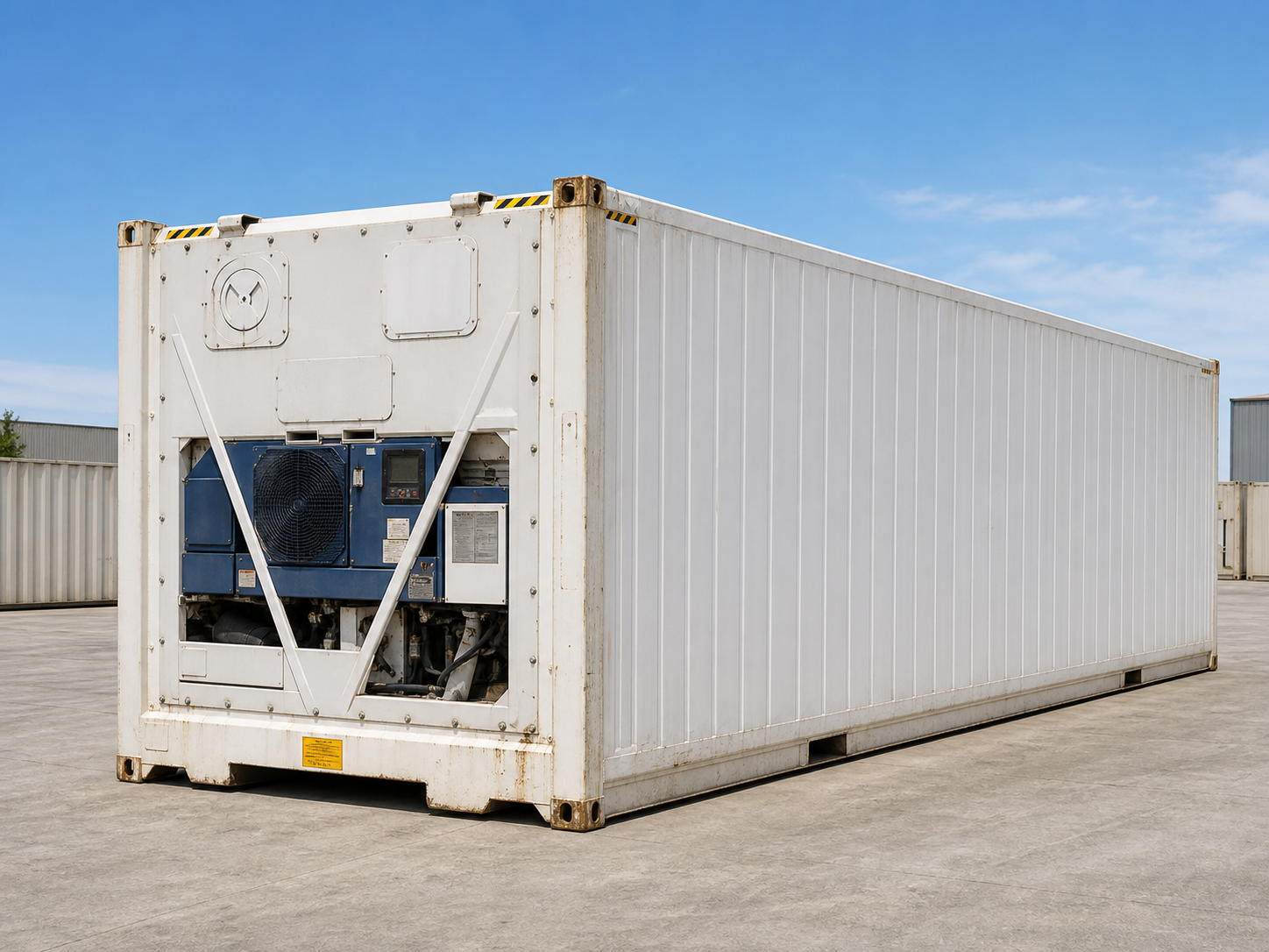 Refrigerated shipping container with cooling unit